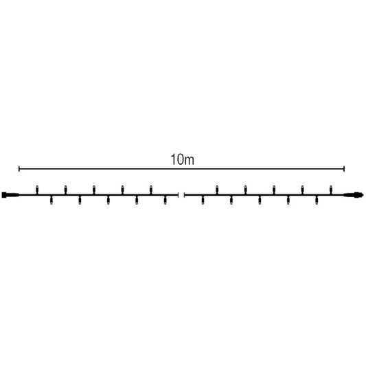 ストリングスライト 100-10m 黒コード ミックス 白色&青色