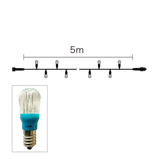 E14ソケットケーブル5m 黒コード 青