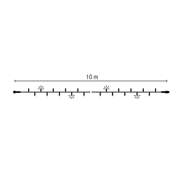 ストリングライト 100-10m 透明コード 電球色/白フラッシュ