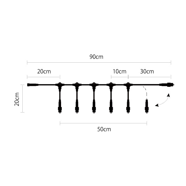 クイックフィックス 6分岐 90cm 黒コード