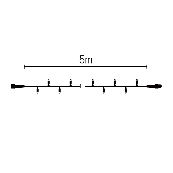 ストリングライト 50-5m 黒コード 白