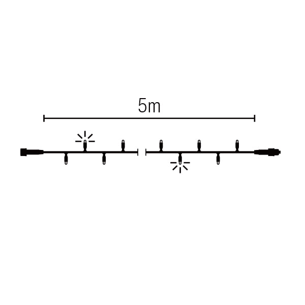 ストリングライト 50-5m 黒コード 白/白フラッシュ