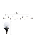 デコゴルフボールストリングライト E14 10-5m クリア 黒コード 電球色